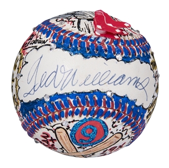 Ted Williams Signed Charles Fazzino Painted Baseball (UDA)